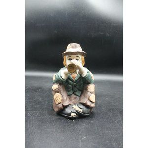 Interpur Hobo Clown Music Box Blowing His Horn 1988 Vintage
